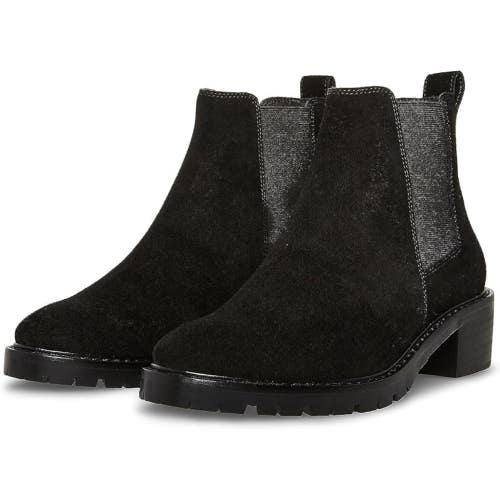 Steve Madden Dorothea Boots Women's 6.5 M Black Suede Round Toe Chelsea HTAT398