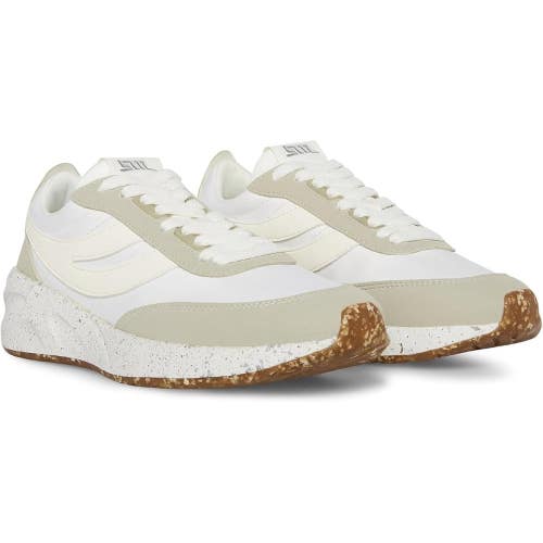 Steve Madden Sheldone Sneakers Women's White Lace Up Lifestyle Shoes HTAT391