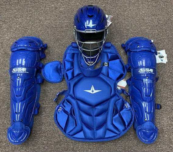 All Star System 7 Axis Youth 10-12 Catchers Gear Set - Solid Royal Blue