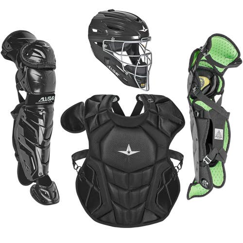 All Star System 7 Axis Youth 10-12 Catchers Gear Set - Solid Black