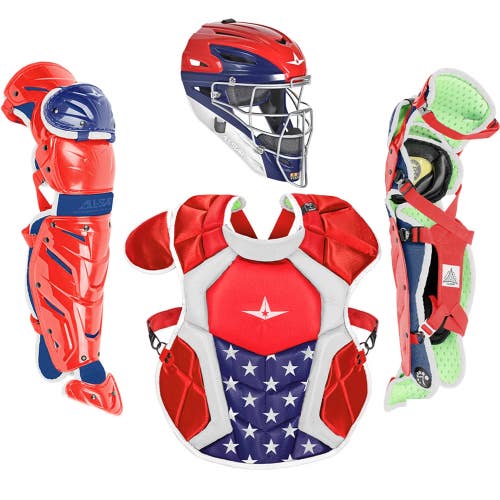 All Star System 7 Axis Intermediate 13-16 Catchers Gear Set - USA Flag Stars