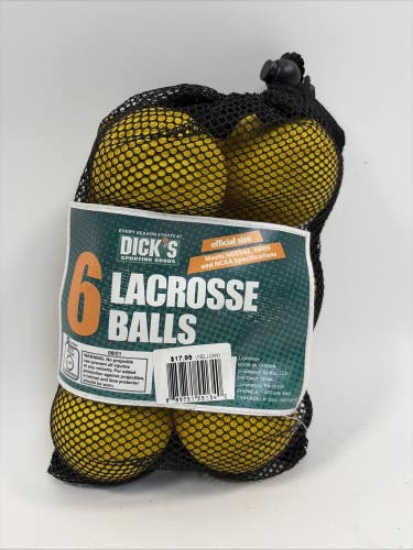 Dicks Sporting Goods Lacrosse Balls, 6-Pack, Yellow