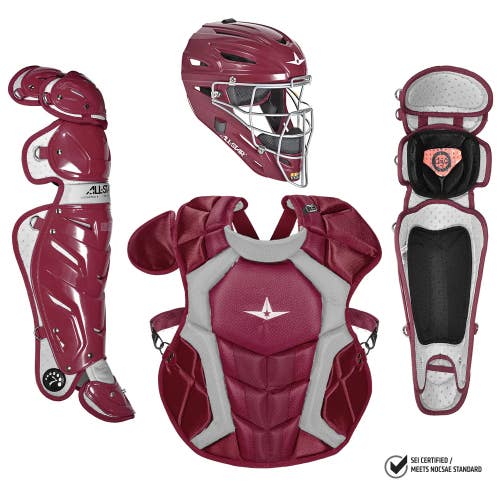 All Star System 7 Adult 16+ Catchers Gear Set NOCSAE CKCCPRO1 - Maroon