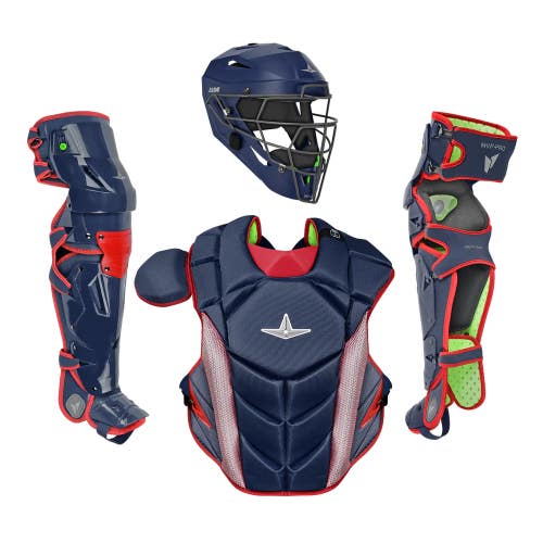 All Star MVP Pro Series Youth 10-12 Y/O Baseball Catchers Set - Navy and Red