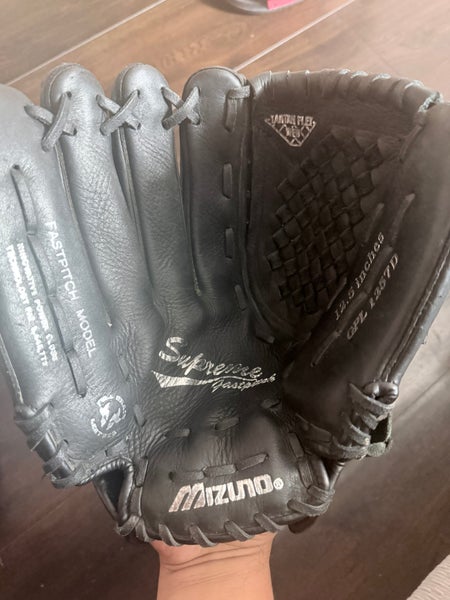Used - But Good Condition MIZUNO 12.5" Fastpitch Softball Glove, GPL 1257D BLACK Game Ready LHT