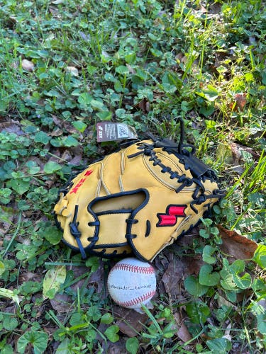 SSK Proedge Size 32.5” Catchers Mitt Baseball Glove Tan/Black