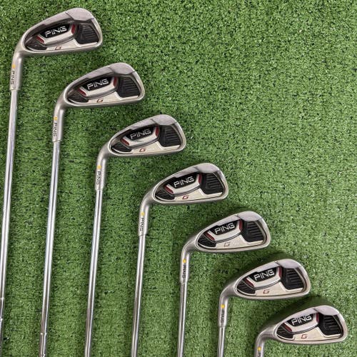 Ping G20 Iron Set 4-PW CFS Steel Regular Flex Yellow Dot Left Handed +1 Long