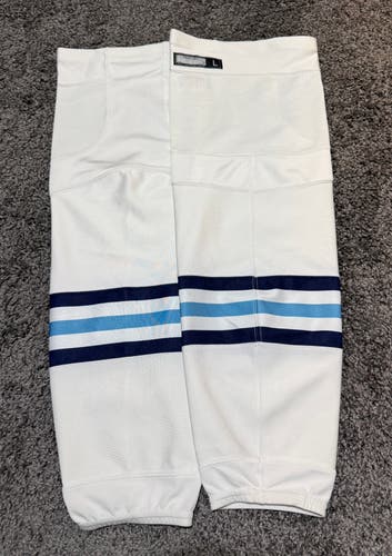 Wilkes Barre Scranton Penguins White Reebok Edge Socks Pro Stock