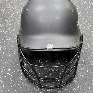 Used Adidas TRIPLE STRIPE 6 3/8-7 3/8 Batting Helmet w/Mask Black One Size 11849-S000039011
