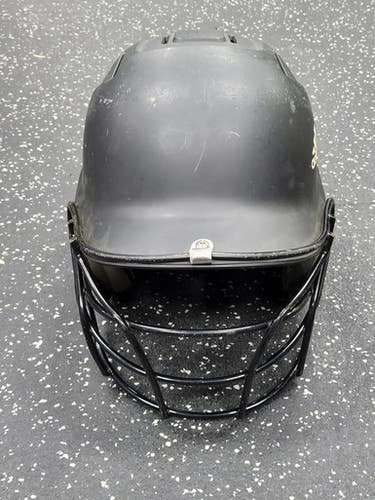 Used Adidas TRIPLE STRIPE 6 3/8-7 3/8 Batting Helmet w/Mask Black One Size 11849-S000039011
