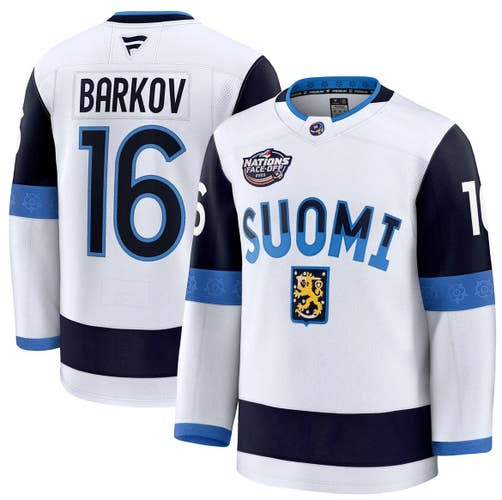 Fanatics 4 Nations Finland #16 Aleksander Barkov Premium Jersey w/Captain Patch