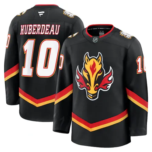 Calgary Flames Jonathan Huberdeau Fanatics Black Alternate Premium Jersey Sz 54