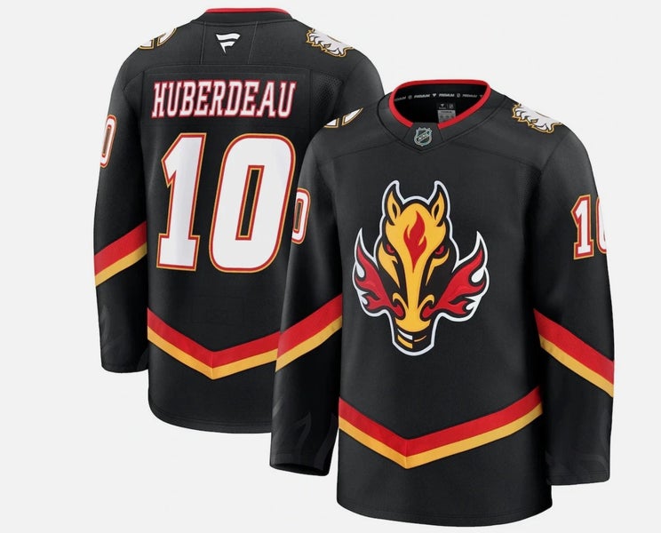 Calgary Flames Jonathan Huberdeau Fanatics Black Alternate Premium Jersey Sz 52