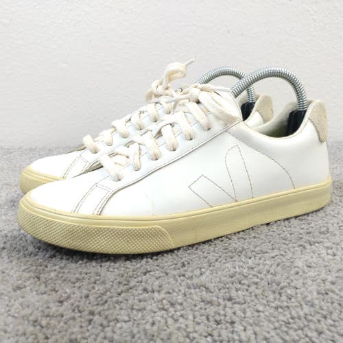 Veja Esplar Sneakers Womens Size 5 Shoes White Leather Stitch Logo Low Top
