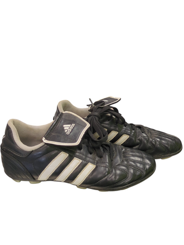 Used Adidas 753001 BLK/WHT CLEATS Soccer Cleats Black And White Senior 5.5 11862-S000093642