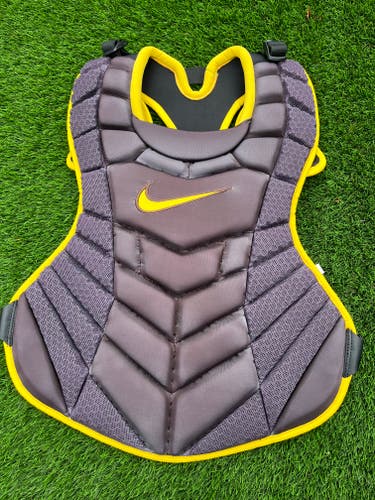 RARE Nike Diamond Elite Chest Protector - 16" - Saddle Brown/Yellow - Pro Stock IM#1231007
