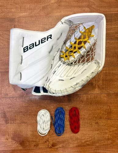 '25 Bauer Supreme Shadow Glove: Choose Spine Skate Lace Color - @Mitt_Magic Break In - Like New