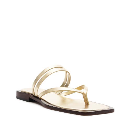 Schutz Rania Sandals Women's 9.5 M Platina Metallic Leather Square Toe HTAT948