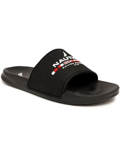 Nautica Bertran Sandals Men's US 11 Black Open Toe Comfort Slip On Slide ZAP2331