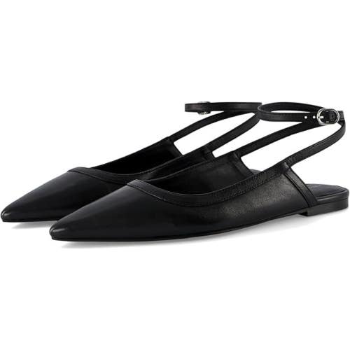 Free People Jules Flat Women's 8 M Black Leather Pointed Toe Ankle Strap HTAT940