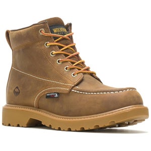 Wolverine Floorhand W230025 Men's Tan 6" Waterproof Moc Toe Work Boots ZAP2354