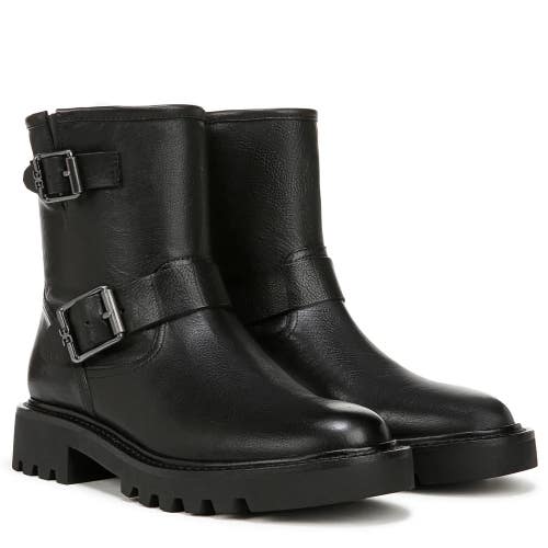 Sam Edelman Kinsley Biker Women's US 8M Black Leather Motorcycle Boots HTAT1022