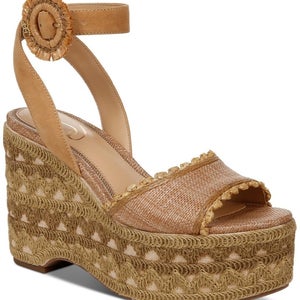 Sam Edelman Amber Sandals Women's US 10 Brown Ankle Strap Wedge Heel HTAT1021