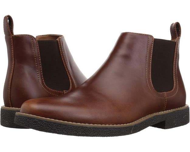 Deer Stags Rockland Boots Men's US 12 Dark Brown Faux Leather Chelsea ZAP2338