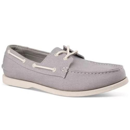 Club Room Elliot 100184110MN Men's Gray Canvas Comfort Casual Boat Shoes ZAP2360