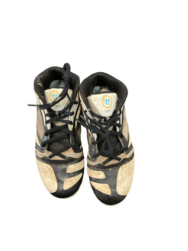 Used Warrior LAX Cleats Mens Black And White Senior 4 11613-S000180750