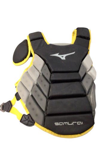 Used Mizuno ADULT CHEST PROTECTOR Catchers Chest Protector Black And Yellow Adult 11760-S000090777