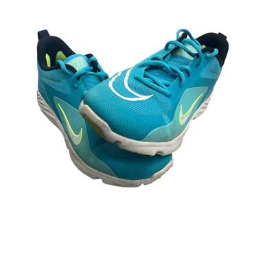 Used Nike ALPHA HUARACHE TURF BB/SB Cleats Carolina Blue Youth 10.5 11760-S000090761