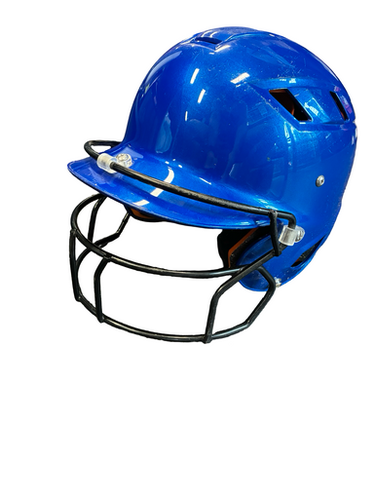 Used Schutt W/ FACEMASK Batting Helmet w/Mask Royal Blue One Size 11682-S000128449