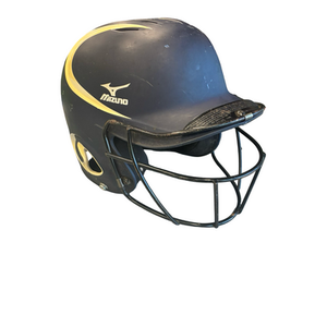 Used Mizuno BATTING HELMET Batting Helmet w/Mask Navy Blue MD 11682-S000130734