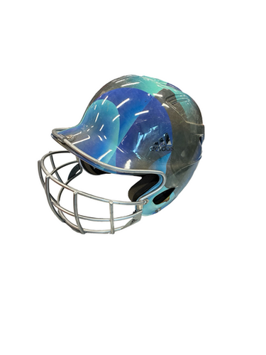 Used Adidas HELMET WITH MASK Batting Helmet w/Mask Royal Blue MD 11682-S000130757