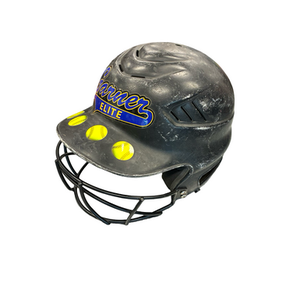 Used HELMET W/ MASK Batting Helmet w/Mask Black MD 11682-S000130755