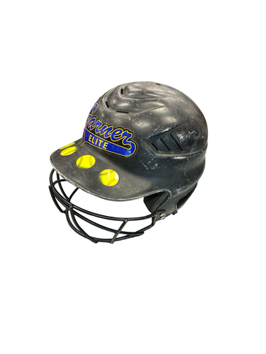 Used HELMET W/ MASK Batting Helmet w/Mask Black MD 11682-S000130755