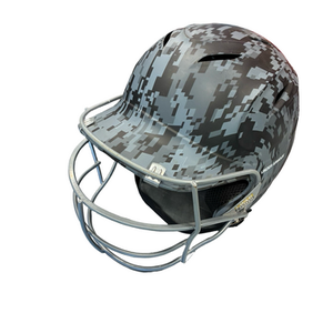 Used Under Armour HELMET W MASK Batting Helmet w/Mask Grey MD 11682-S000130782