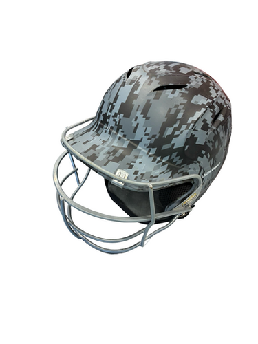Used Under Armour HELMET W MASK Batting Helmet w/Mask Grey MD 11682-S000130782