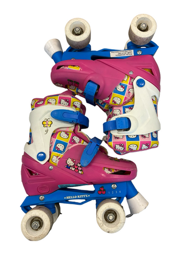Used HELLO KITTY Junior Roller Quad Skates Pink Adjustable 11682-S000130825