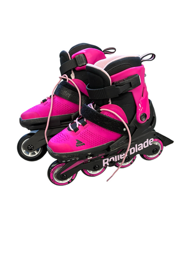Used Rollerblade MICROBLADE ADJUSTABLE Senior Rec Fitness Skates Pink Adjustable 11682-S000127800