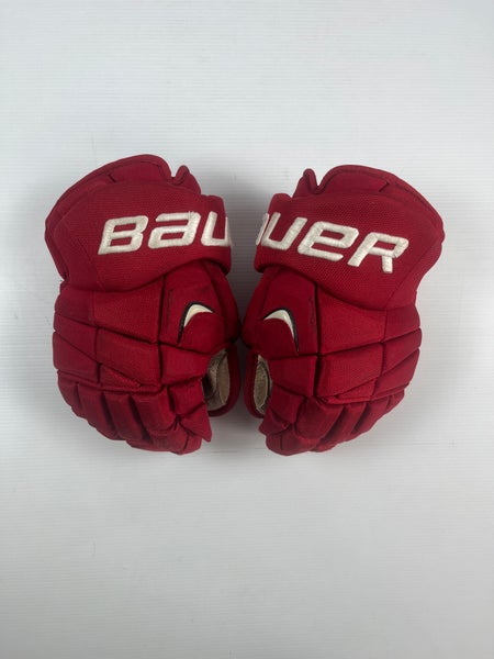 Used 13” Bauer Vapor APX Pro Stock Hockey Gloves - Red