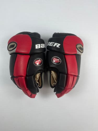 New Bauer HG4 14" Hockey Gloves - Black/Red/Grey