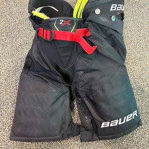 Black Junior Medium Bauer Vapor 2X Hockey Pants (Used)