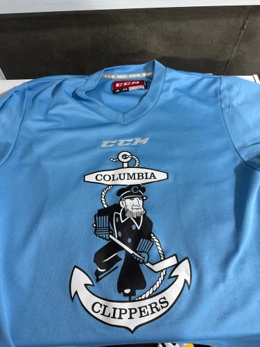 Light Blue CCM and Light Green Pear Used) Columbia Clippers Jerseys