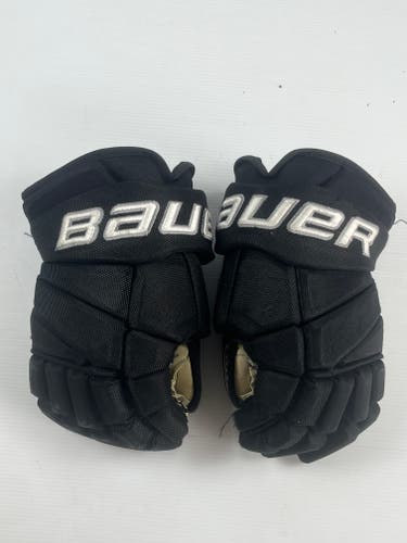 Used 14" Bauer Vapor Pro Team Pro Stock Hockey Gloves - Black/White