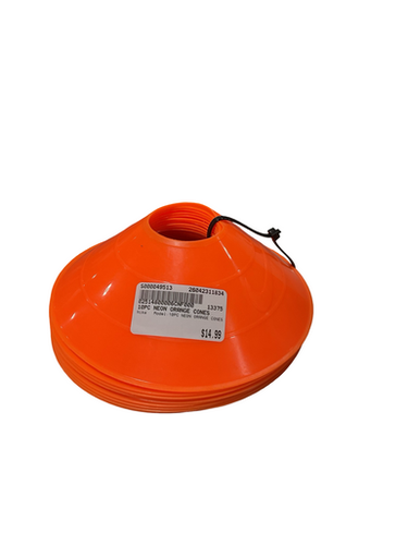 Used Nike 10PC NEON ORANGE CONES Soccer Training Aids 11834-S000049513