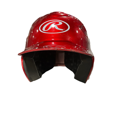 Used Rawlings RED HELMET 6.5-7.5 Batting Helmet No Mask Red One Size 11834-S000049511