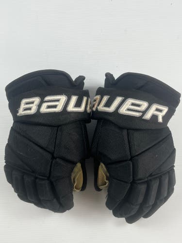 Used 14" Bauer Vapor Pro Team Pro Stock Hockey Gloves - Black/White