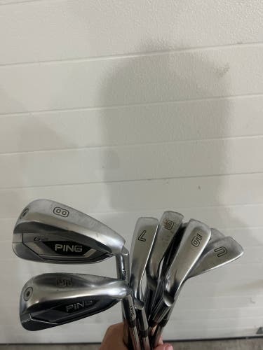 Men's 2021 Ping G425 Right Handed Iron Set Stiff Flex (7 Clubs) #5 - #9, PW, GW Steel Shaft (Used)